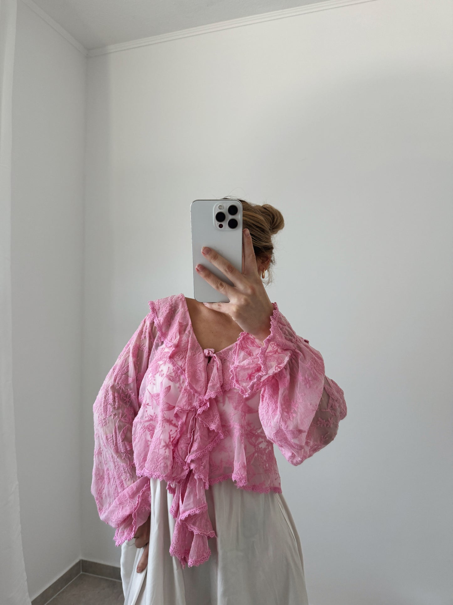 SPITZENBLUSE PINK