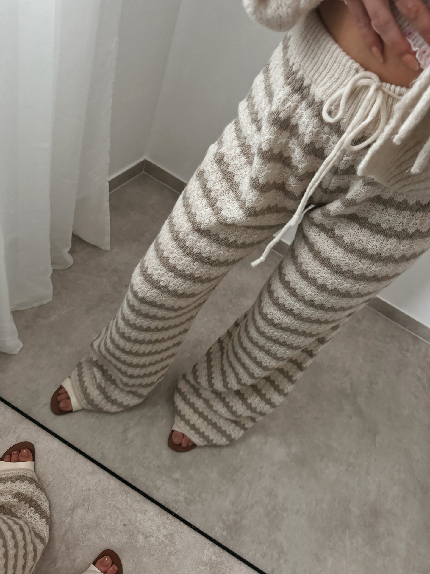 STRICKHOSE BEIGE/CREME