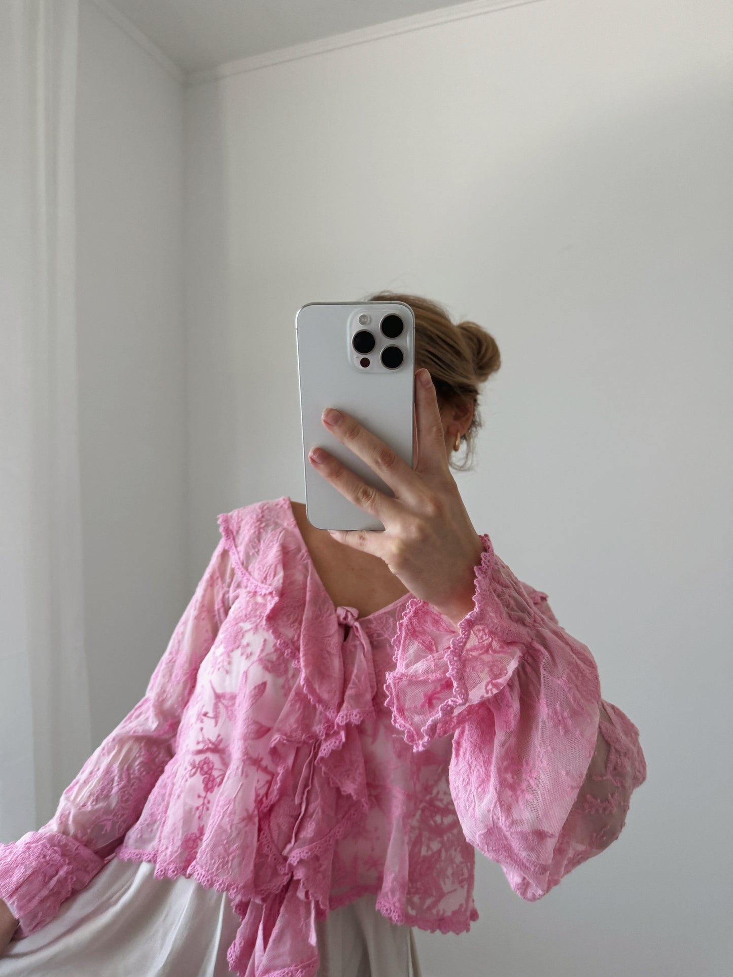 SPITZENBLUSE PINK
