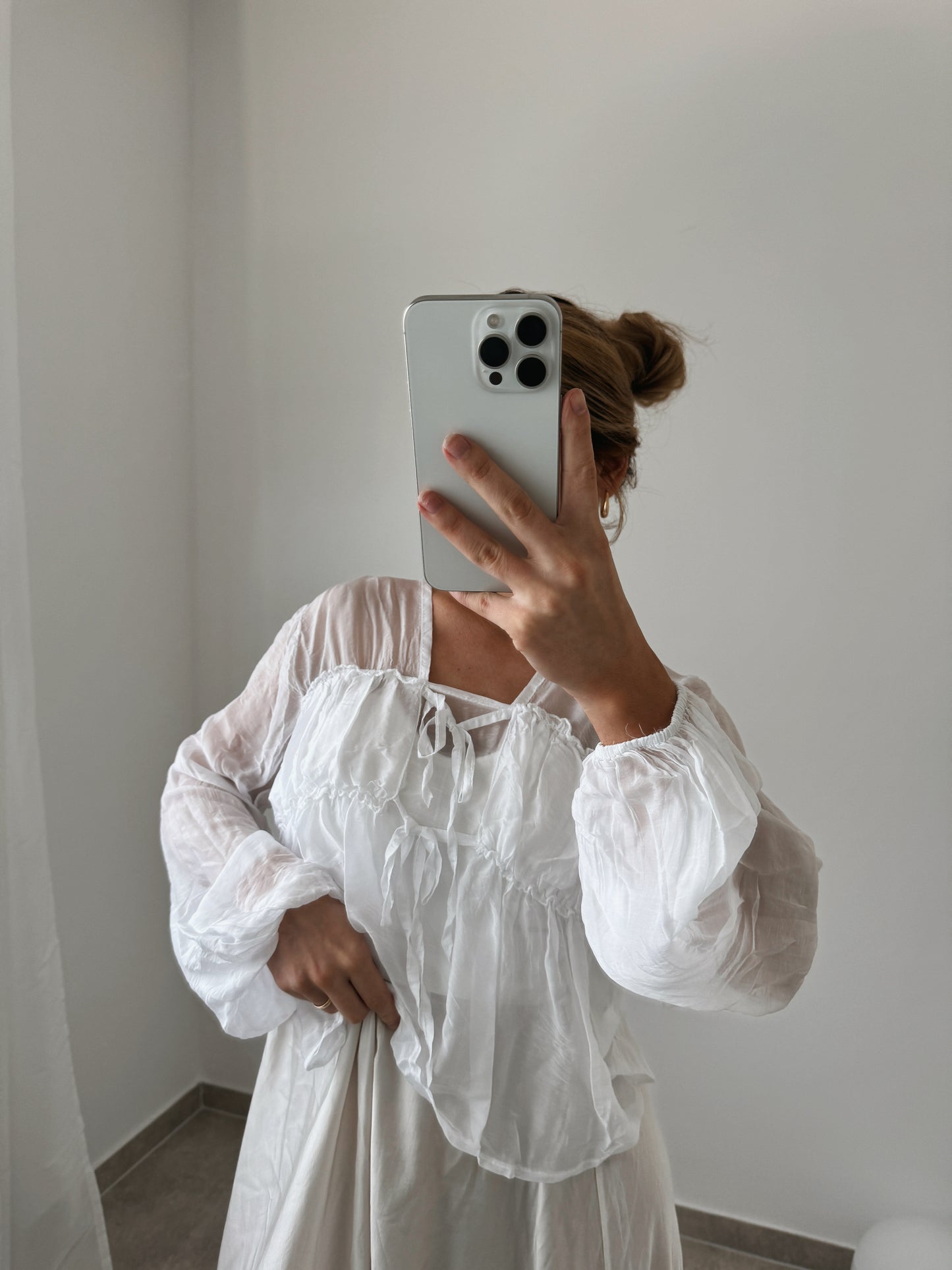 BLUSE SEIDENOPTIK WEISS
