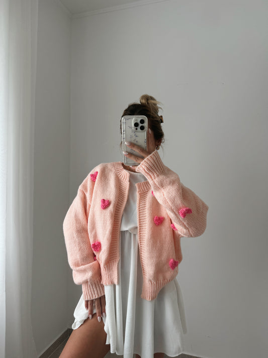 CARDIGAN ROSE HEART