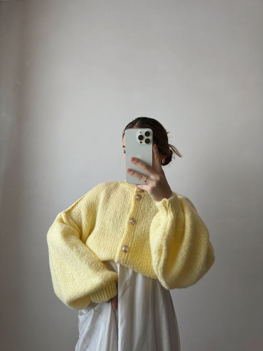 GELBER CARDIGAN KURZ