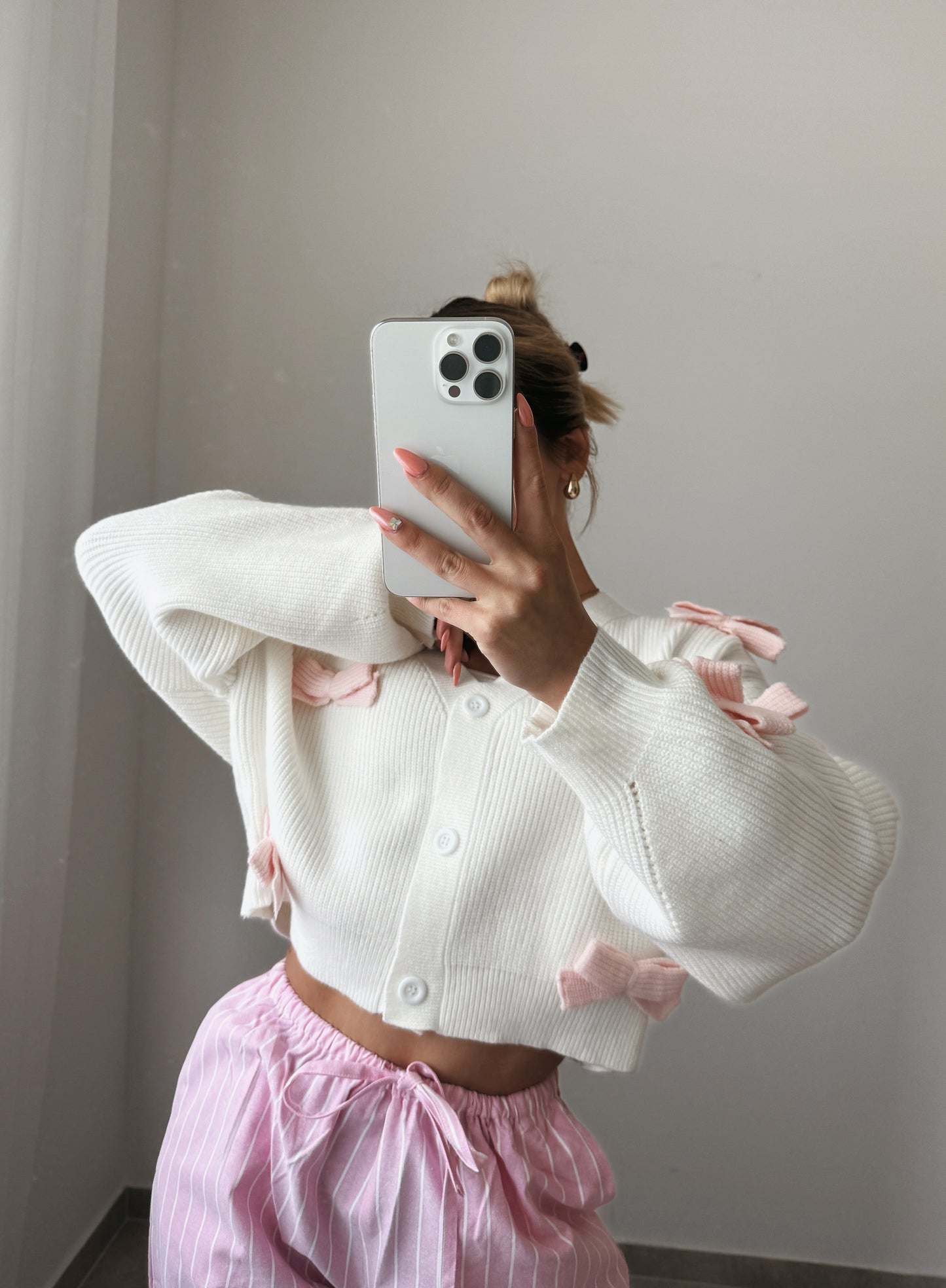 CARDIGAN WHITE ROSE