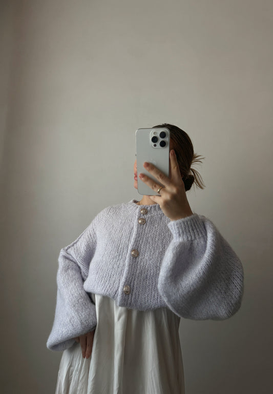 CARDIGAN KNÖPFE KURZ LILAC