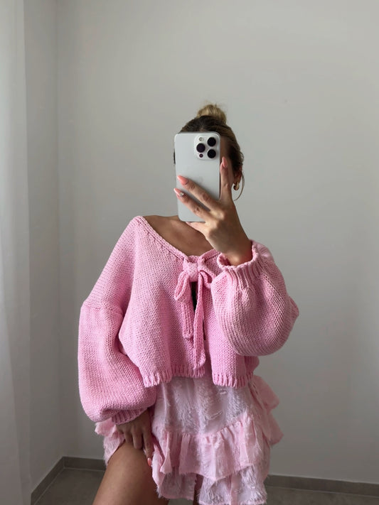 CARDIGAN HÄKELOPTIK ROSE